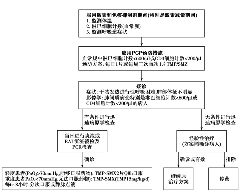 图1 IgA肾病应用激素和免疫抑制治疗过程并发肺孢子虫肺炎处理参考流程图.jpg